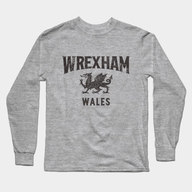 Wrexham Wales / Cymru Black Long Sleeve T-Shirt by vycenlo